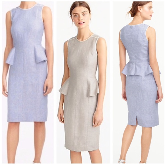 J. Crew Dresses & Skirts - J. CREW Peplum Linen Sheath Dress